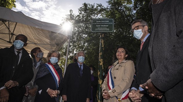 Slavnostní otevření pařížského parku pojmenovaného po černošské bojovnici proti otroctví. (26. září 2020)