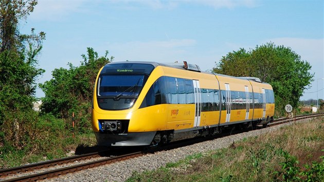 Regionální vlak dopravce RegioJetu, který jezdí na trase z Bratislavy do Komárna.