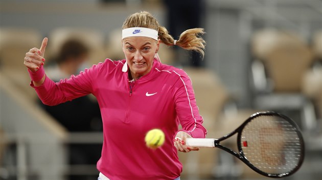 Petra Kvitov bhem prvnho kola tenisovho Roland Garros.