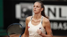 Karolína Plíková v semifinále proti Markét Vondrouové na turnaji v ím.