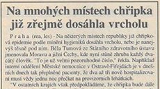 Takto MF DNES v roce 1995 informovala o epidemii chipky.