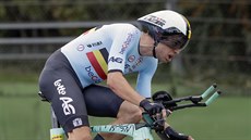 Belgian Wout van Aert bhem asovky na mistrovství svta v Imole.