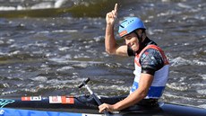 Kanoista Luká Rohan vybojoval na ME ve vodním slalomu v Praze stíbrnou...