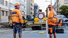 Zaátek prací prodlouení tramvajové trat na Pankrác. (23.09.2020)