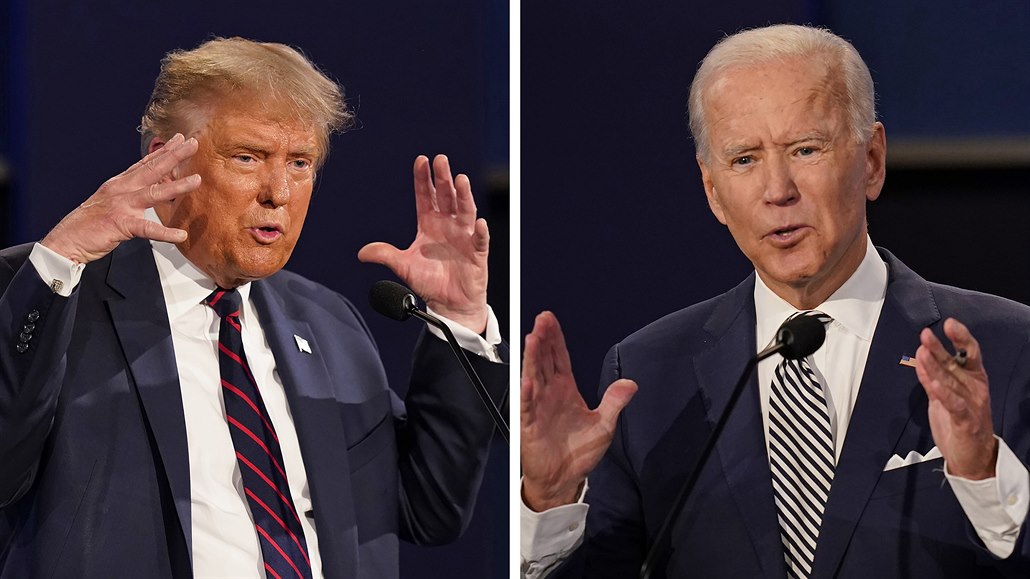 Prezident Donald Trump v pedvolební debat s Joem Bidenem (30. záí 2020)