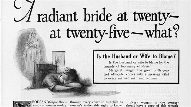 Dobová reklama na knihu Margaret Sangerové (1922)