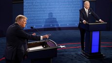 Prezident Donald Trump v p�edvolební debat� se svým soupe�em Joem Bidenem (30....