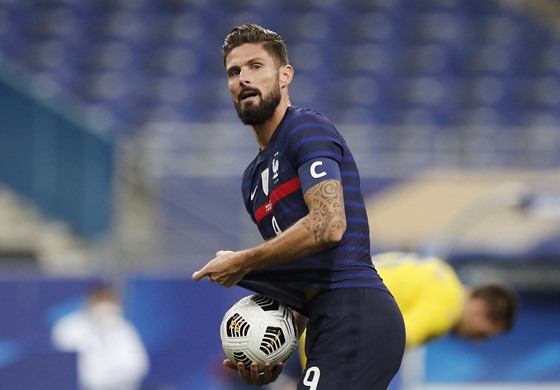 Útoník Olivier Giroud se pi svém stém utkání ve francouzské reprezentaci stal...