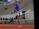 Petra Kvitová se povzbuzuje ve tetím kole Roland Garros.