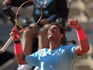 panl Rafael Nadal se raduje z vítzství nad Amerianem Sebastianem Kordou v...