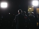 Premiér Andrej Babi na tiskové konferenci hnutí ANO v praském volebním tábu....