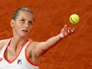 Karolína Plíková bhem 2. kola Roland Garros.