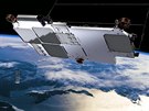 Satelit II. generace konstelace Starlink na obné dráze (ilustrace)
