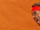 Rafael Nadal bhem tvrtfinále Roland Garros