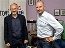 Pavel ek (vlevo) a Josef Bernard ve tbu STAN. Strana zskala sedm mandt....