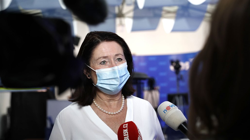 Poslankyn� Miroslava N�mcová v pra�ském volebním �tábu ODS. (3. �íjna 2020)
