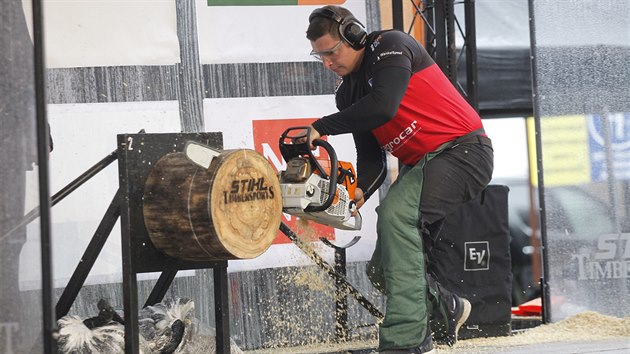 Zat�mco v �vodn� discipl�n� �ez�n� motorovou pilou StockSaw byl Maty� Kl�ma kv�li svoj� chyb� diskvalifikov�n, v �ez�n� ru�n� pilou (Single Buck) pod dohledem sv�ho otce Leo�e i v p�esek�v�n� stoj�c�ho kmene (Standing Block Chop) u� byl rychl� i precizn� a z�skal titul.