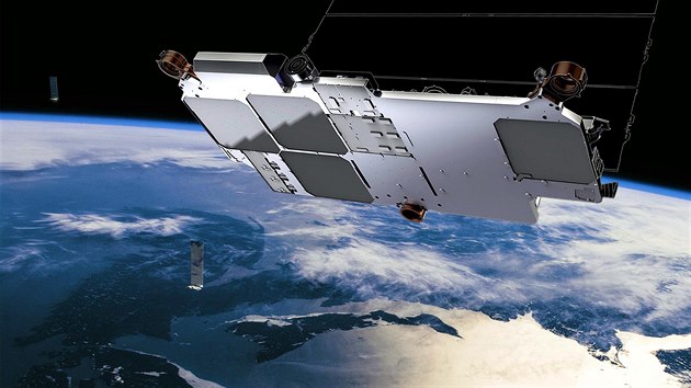Satelit II. generace konstelace Starlink na obn drze (ilustrace)