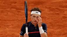 Casper Ruud ve t�etím kole Roland Garros.
