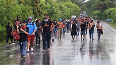 Honduratí migranti v Guatemale (1. íjna 2020)
