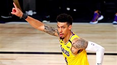 Danny Green z LA Lakers se raduje ze své trefy.