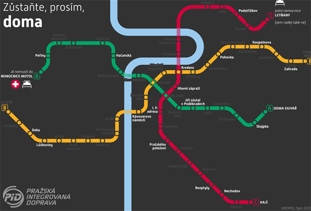 ROPID pejmenoval názvy stanic v metru. Ale jen na této map. Chce se pidat k...