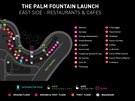 Plán recepce pi slavnostním otevení Palmové fontány v Dubaji
