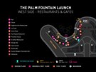 Plán recepce pi slavnostním otevení Palmové fontány v Dubaji