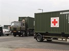 První konvoj s vybavením armádní polní nemocnice dorazil do praských Letan