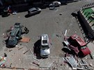 Poniená auta zasaená bhem boj o Náhorní Karabach (11. íjna 2020)