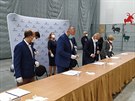 K podpisu koalin smlouvy se politici seli v pavilonu T na eskobudjovickm...