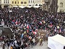 Na Staromstskm nmst v Praze zaal protest namen proti zmatenm...