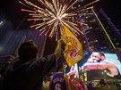 Fanouci Los Angeles Lakers zaívají po deseti letech radost z titulu v NBA.