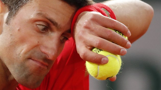 Srb Novak Djokovi ve finle Roland Garros.