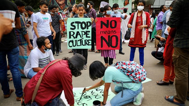 Protesty proti znsilnn v Bangladi. (9.jna 2020)