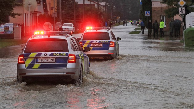 Steden situace Kravach na Opavsku, kde se vylila eka Opava. (14. jna 2020)