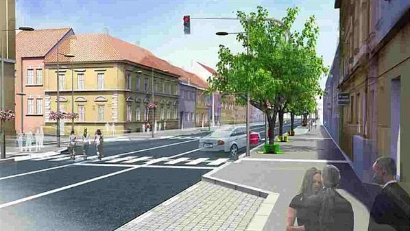 Tak by mohla vypadat po rekonstrukci Budjovick ulice v Tboe.