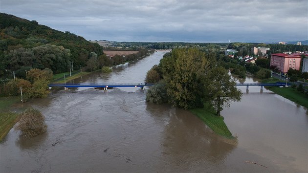 Rozvodnn eka Morava v Otrokovicch (15. jna 2020)