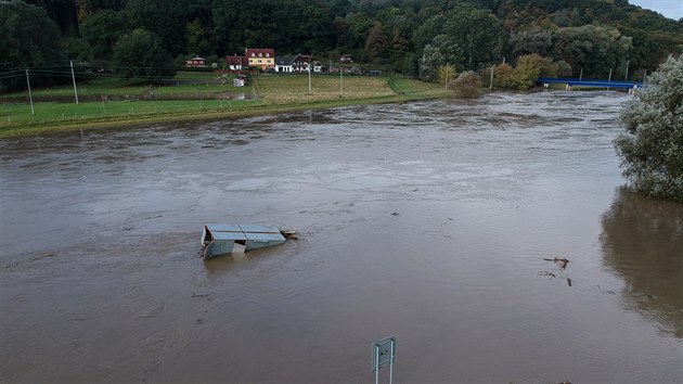 Rozvodnn eka Morava v Otrokovicch (15. jna 2020)