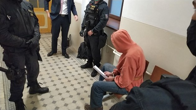 Žhář obviněný ze zapálení dvou papíren v Novosedlicích a Košťanech na Teplicku před Okresním soudem v Teplicích. Za obecné ohrožení mu hrozí až 16 let vězení. (16. října 2020)