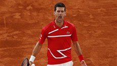 Srb Novak Djokovi se hlasit hecuje ve finále Roland Garros.