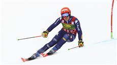 Italka Federica Brignoneová na trati obího slalomu v Söldenu