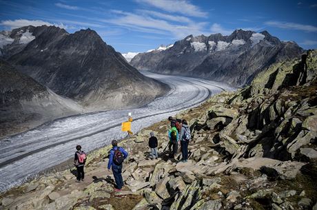 Aletschský ledovec v íjnu roku 2019