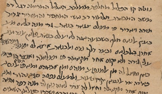 Dokument z dvanáctého století podepsal Moe Maimonides, psaný je smsicí...