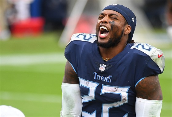 Derrick Henry z Tennessee Titans oslavuje vítznou akci.