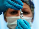 Sestra pipravuje ruskou vakcínu Sputnik-V pro úely testování. (17. záí...