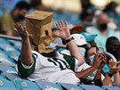 Fanouci New York Jets reagují na výkon týmu bhem druhé poloviny ragbyového...