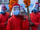 Oslavy nejdleitjího a nejdelího nepálského svátku Dashain. (22. íjna 2020)