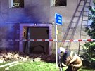 Po vbuchu plynu v rodinnm dom v Tursku se propadla jeho stecha. Trosky...