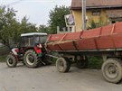 Sráka dvou traktor s pívsem v Urbanov na Jihlavsku.